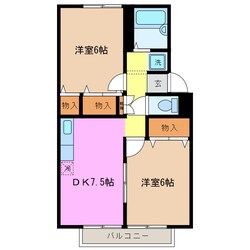 大矢知駅 徒歩17分 1階の物件間取画像